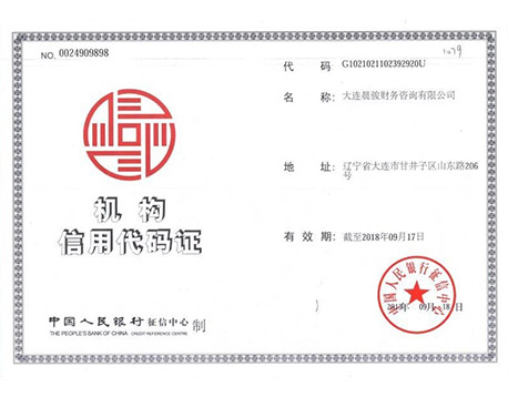 機(jī)構(gòu)信用代碼證